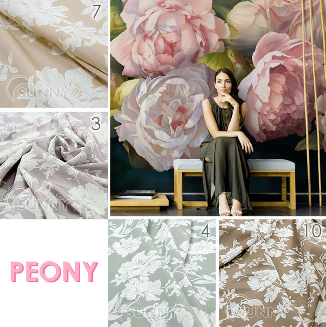 Peony - новинка тканин з тунелями для римської штори Classic