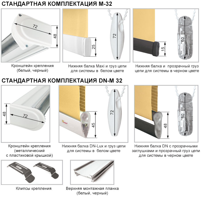 Новые системы рулонных штор: M-32 и DN-M 32